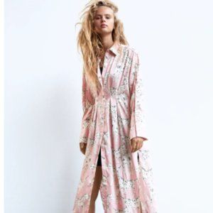 COPY - Zara Dalmation Long Print Dress Pink